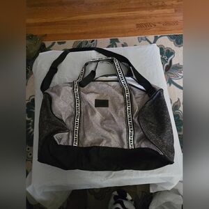 Victoria's Secret Black and Gray Weekender Duffle Bag